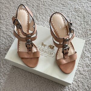 Coach Brown Strappy Sandals